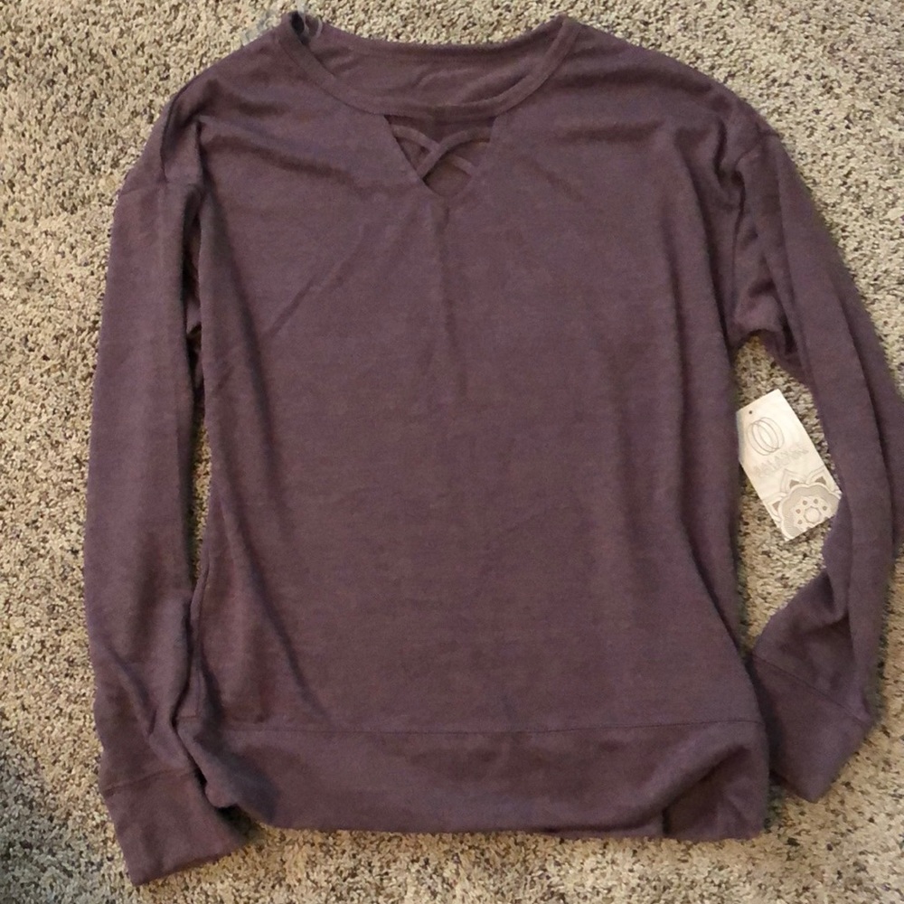 Ellie Purple Long Sleeve Top NWT
